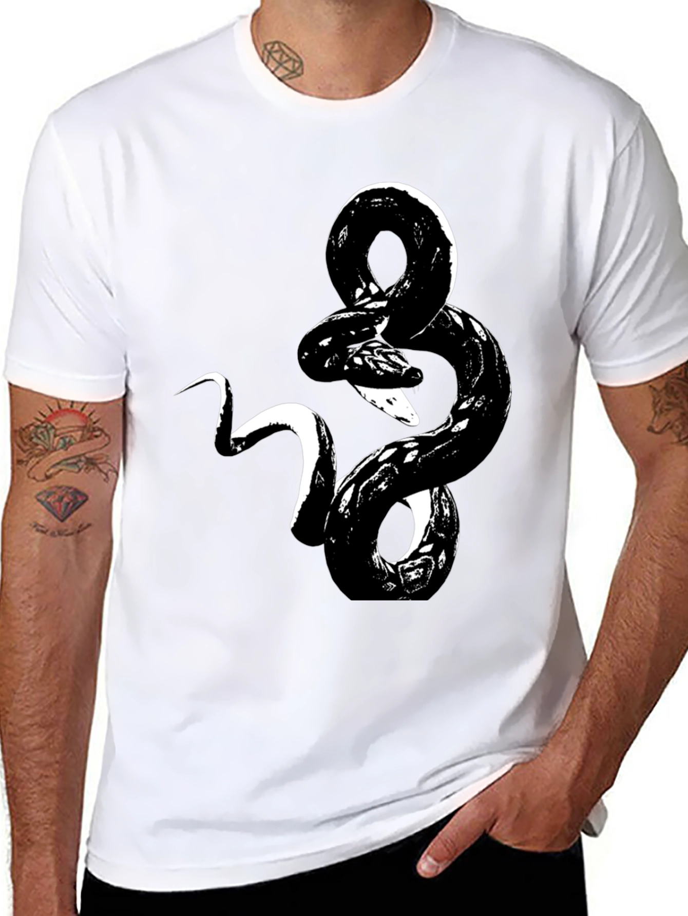 Snake Graphic Tee - Mens Black T-Shirt