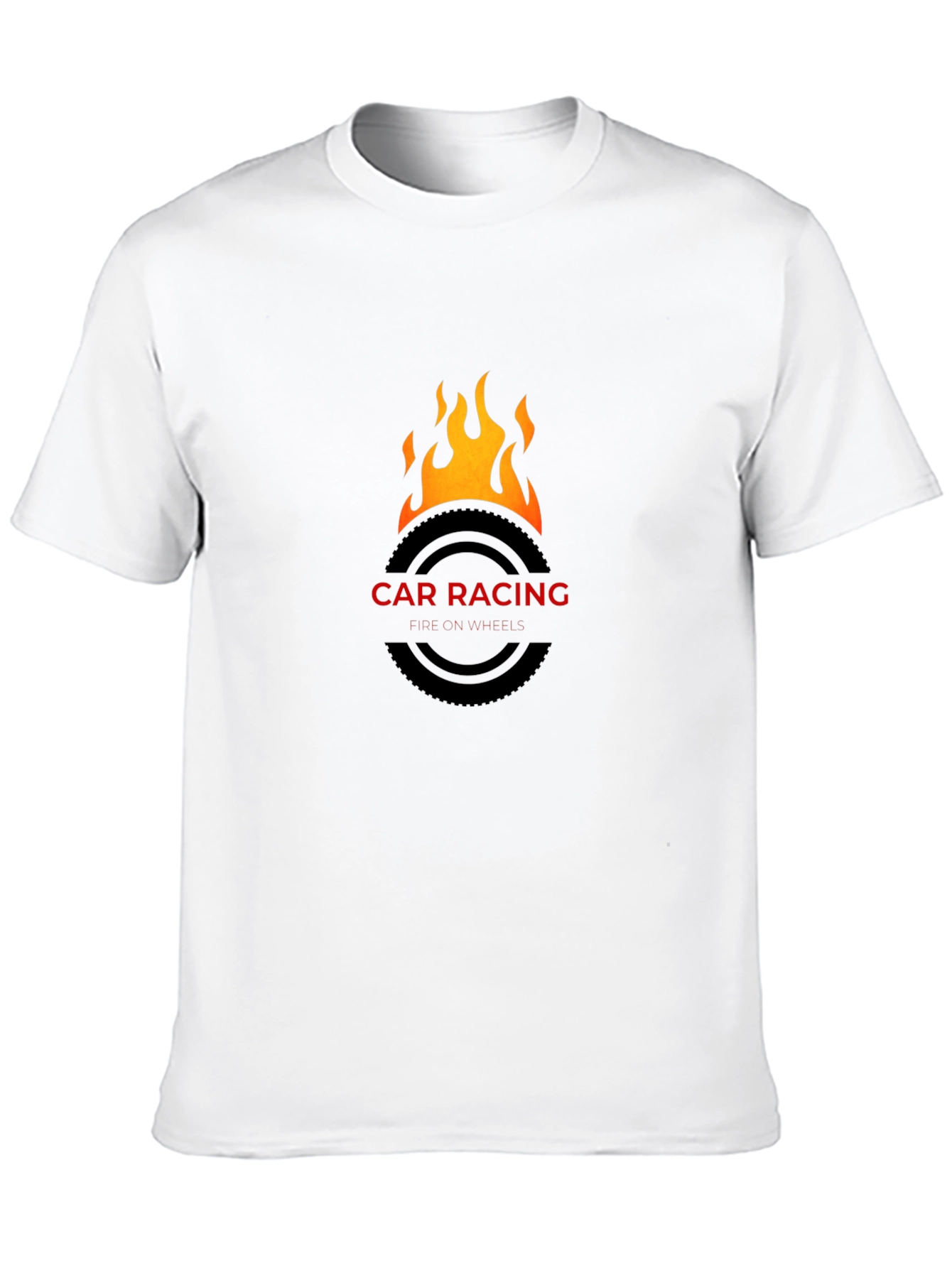 Car Racing Flame T-Shirt - Stylish Black Tee