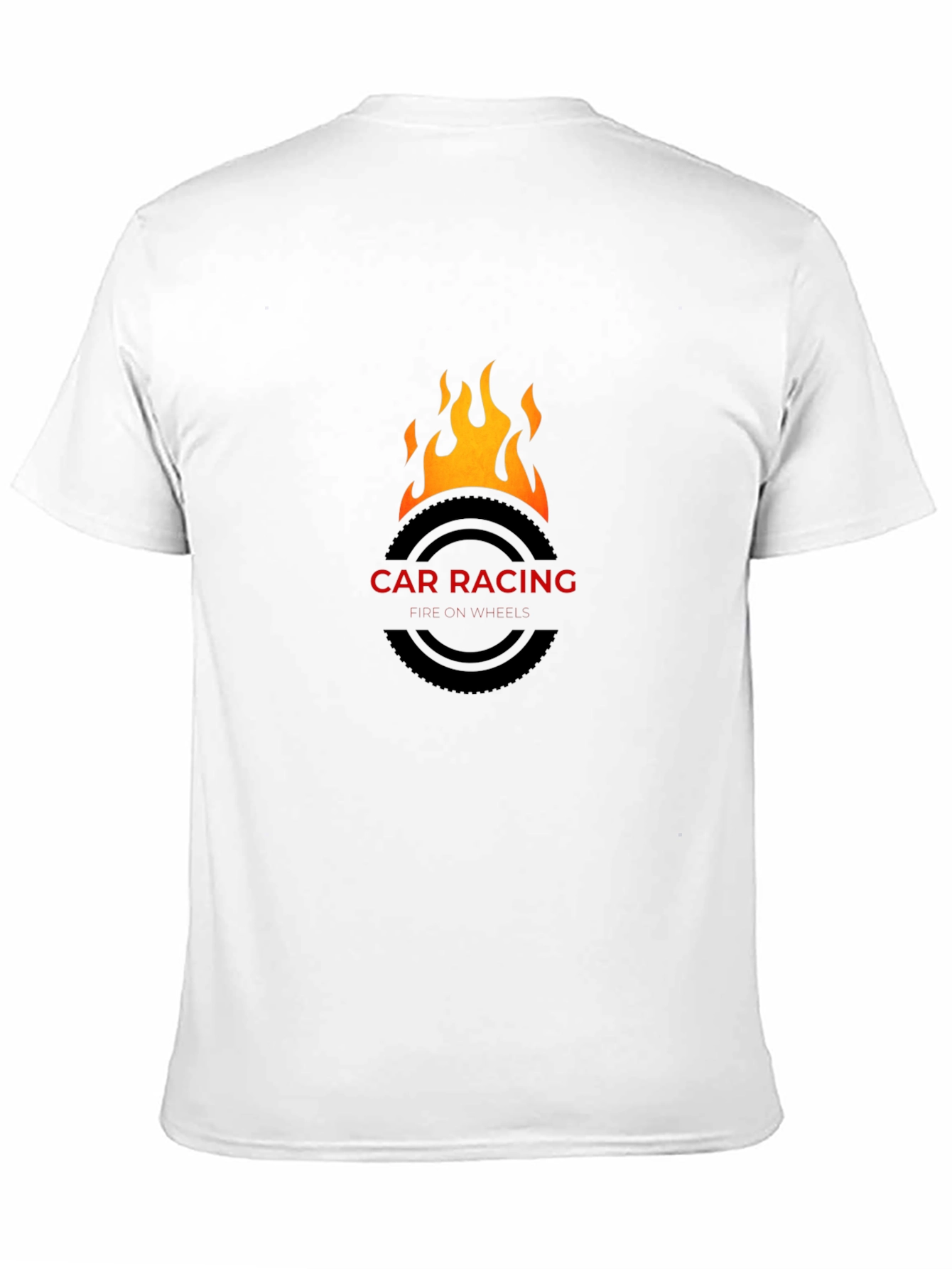 Car Racing Flame T-Shirt - Stylish Black Tee