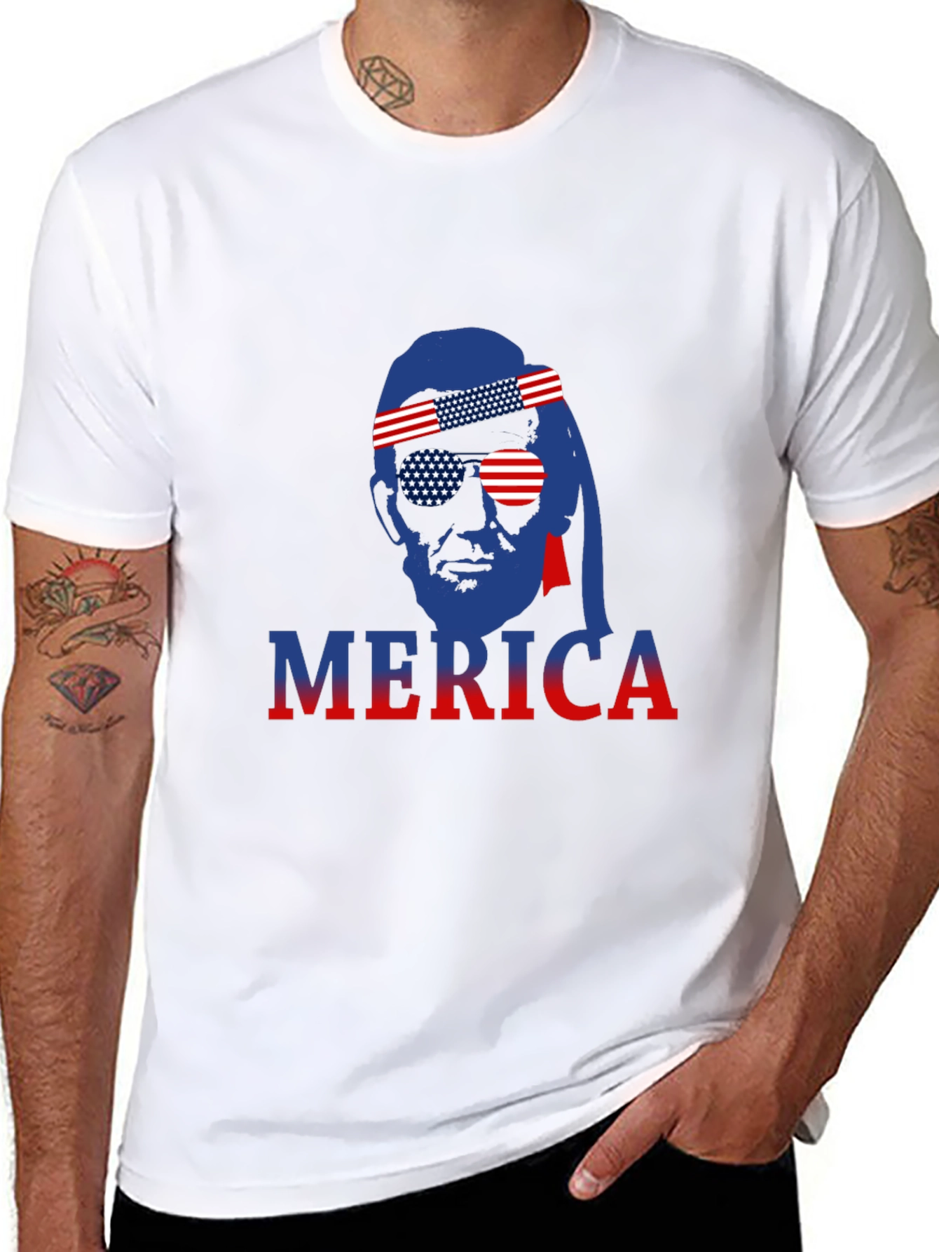 Merica T-Shirt Patriotic American Flag Tee