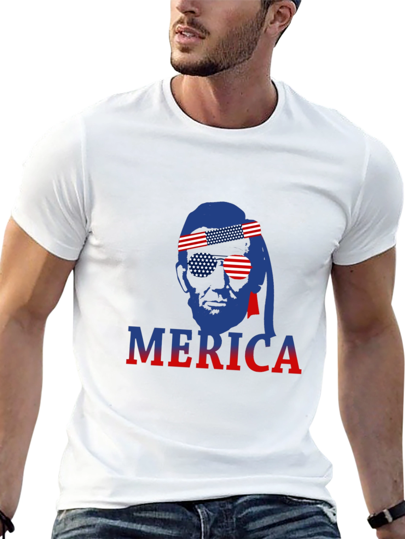 Merica T-Shirt Patriotic American Flag Tee