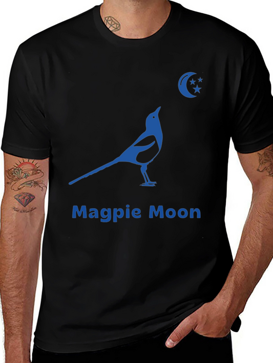 Magpie Moon Graphic Tee - Black Cotton Blend