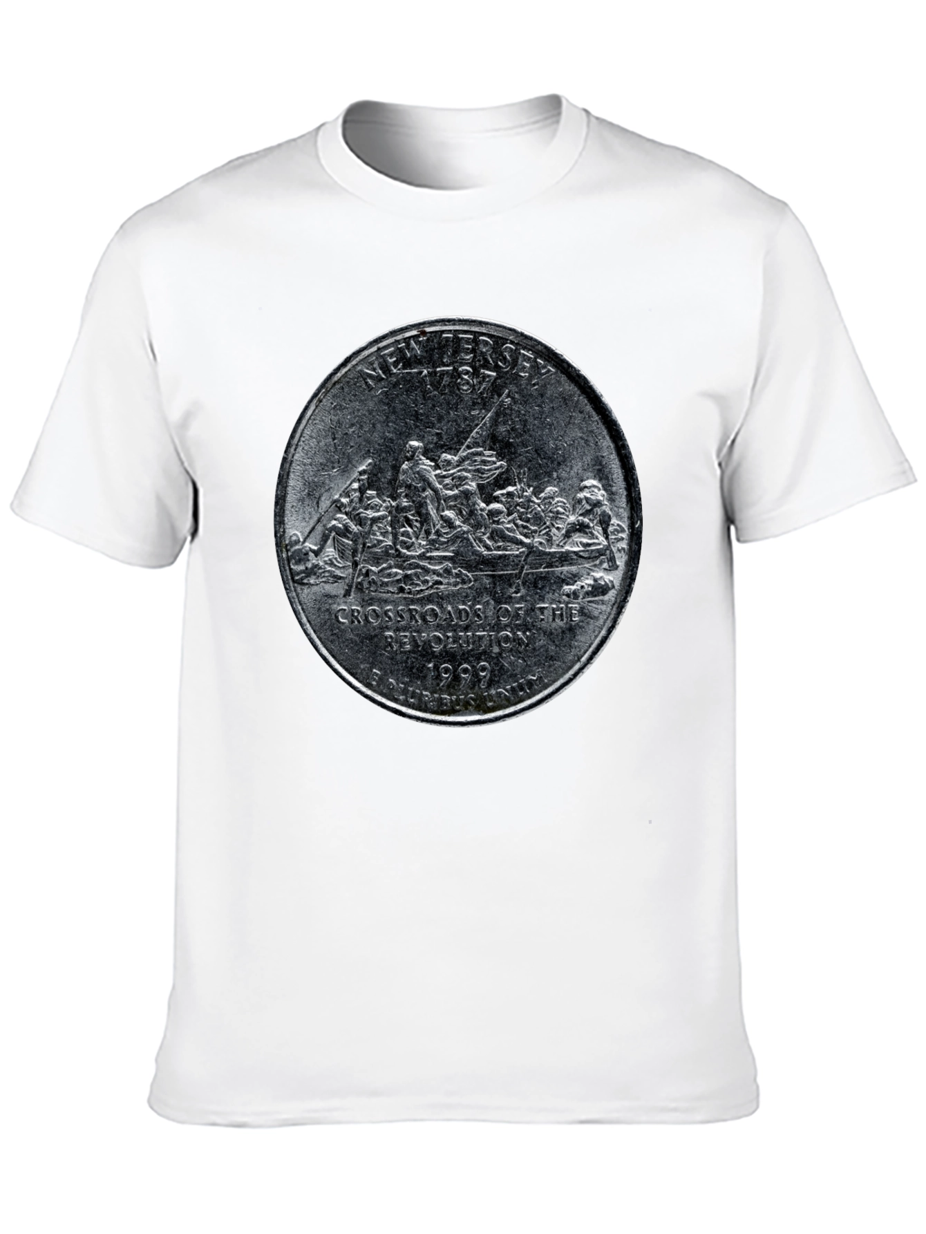 New Jersey State Quarter Graphic Black T-Shirt
