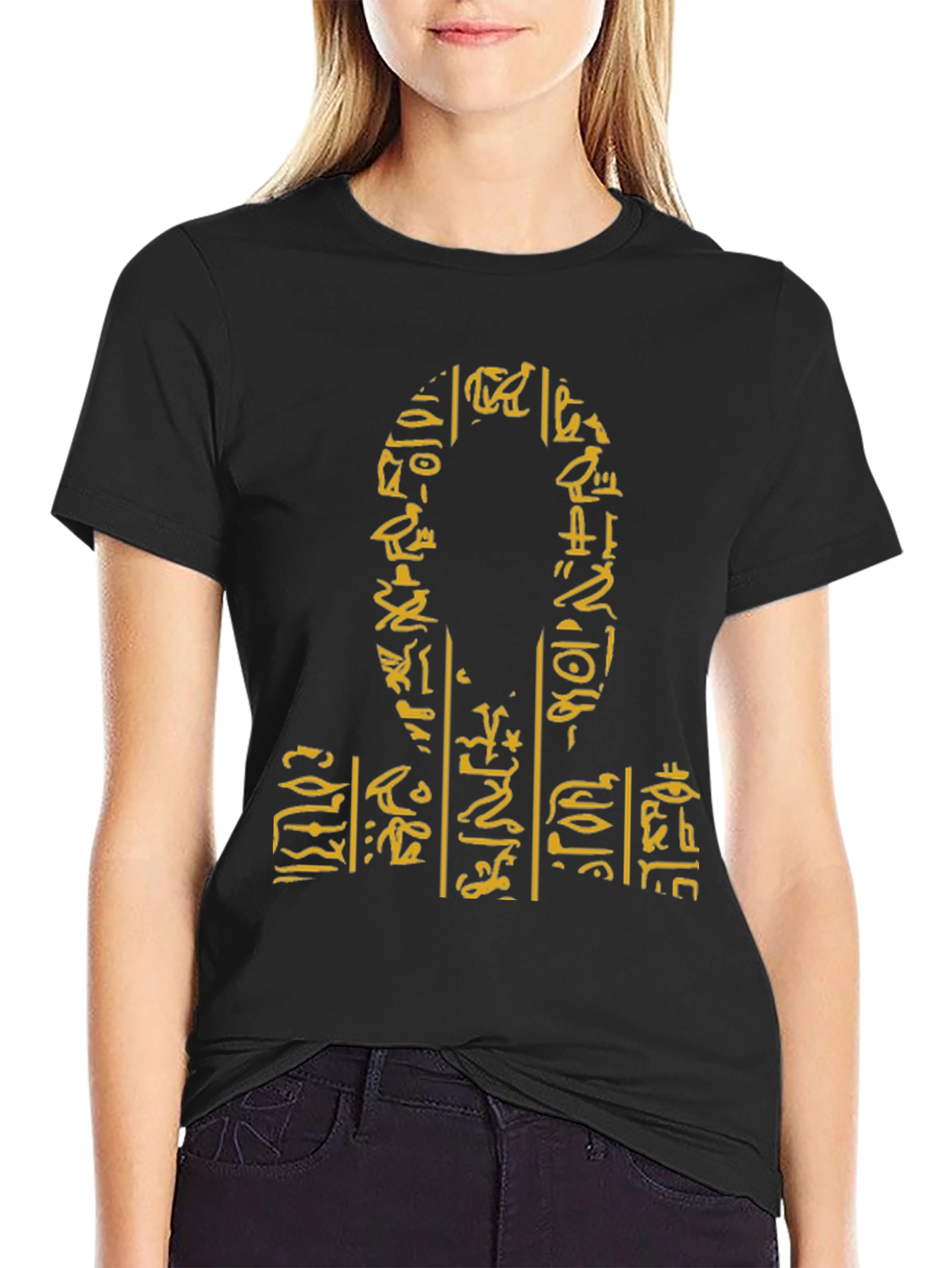 Ankh Hieroglyph Graphic T-Shirt - Ancient Egypt Symbol