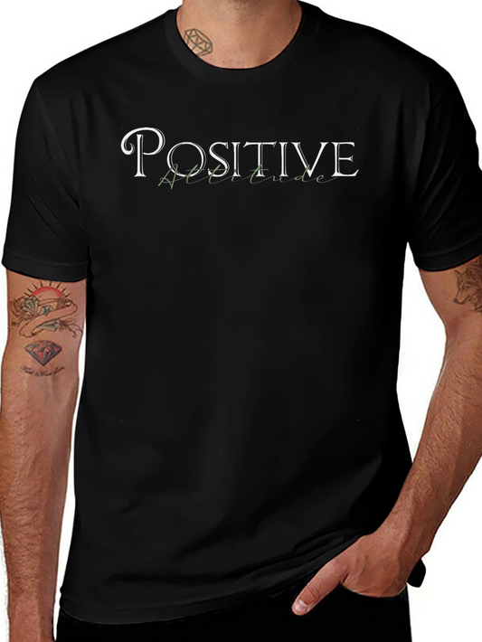 Positive Attitude Graphic T-Shirt - Black