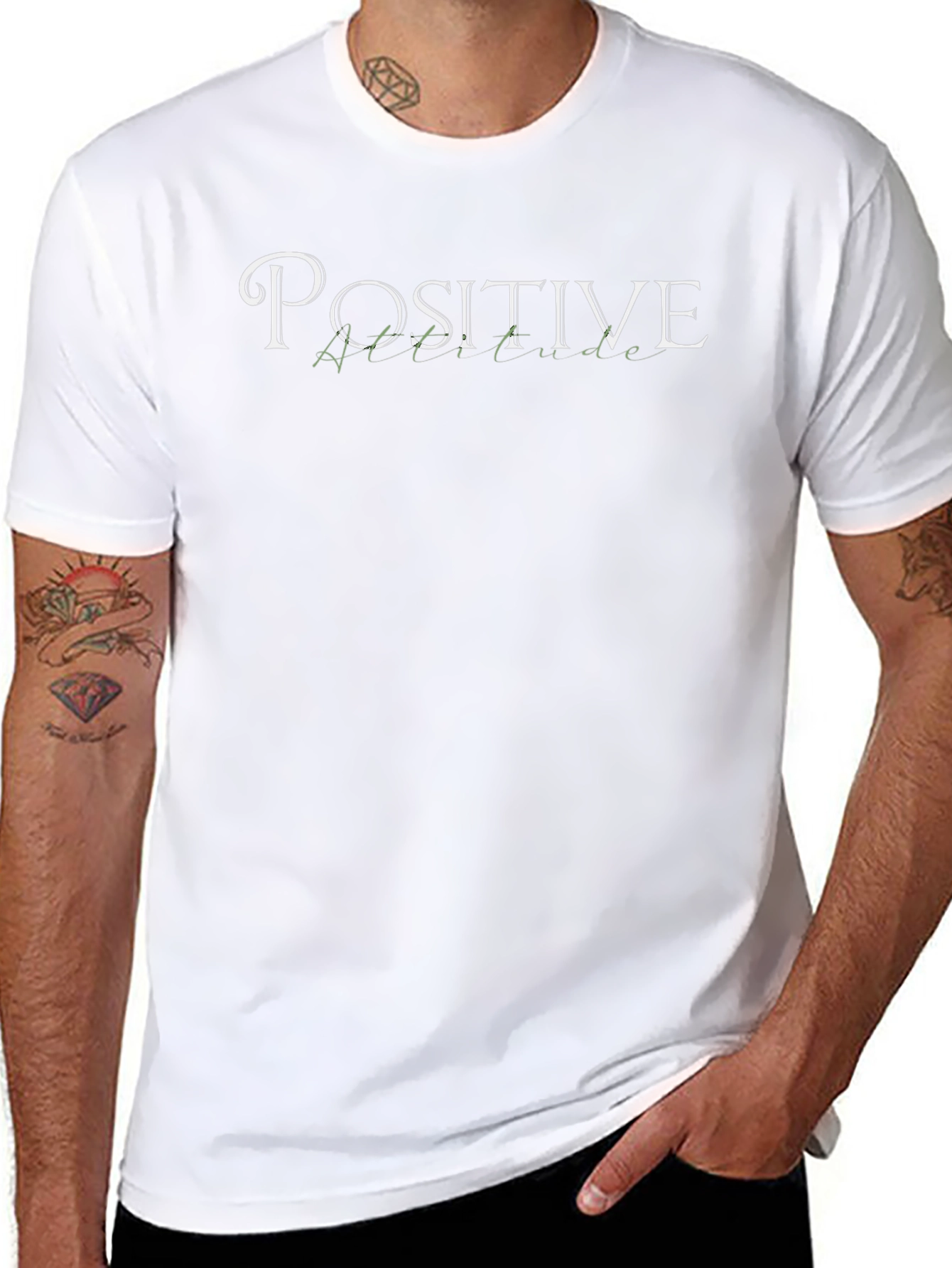 Positive Attitude Graphic T-Shirt - Black