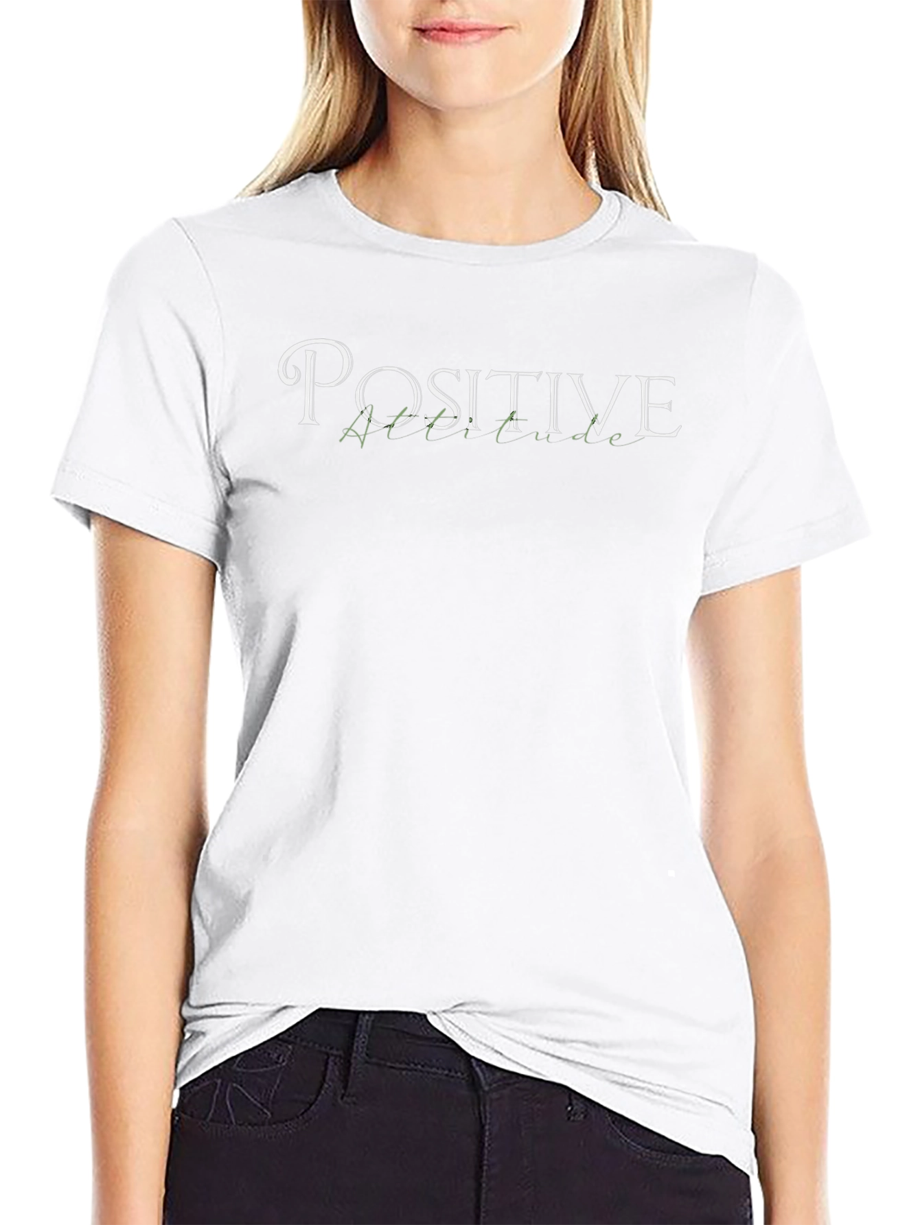 Positive Attitude Graphic T-Shirt - Black