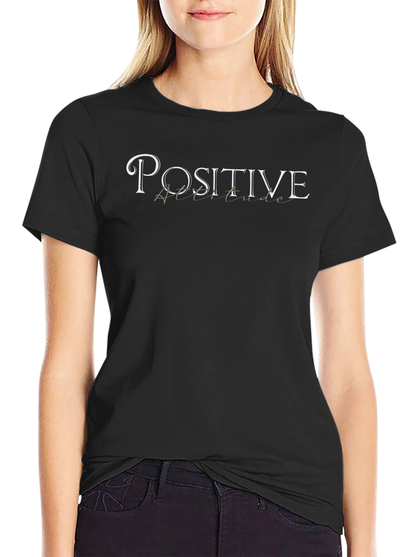 Positive Attitude Graphic T-Shirt - Black