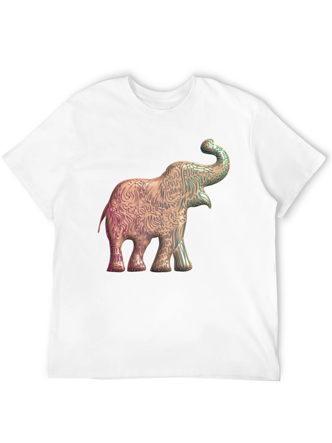 Elephant Graphic Print Tee - Stylish Mens Black T-Shirt