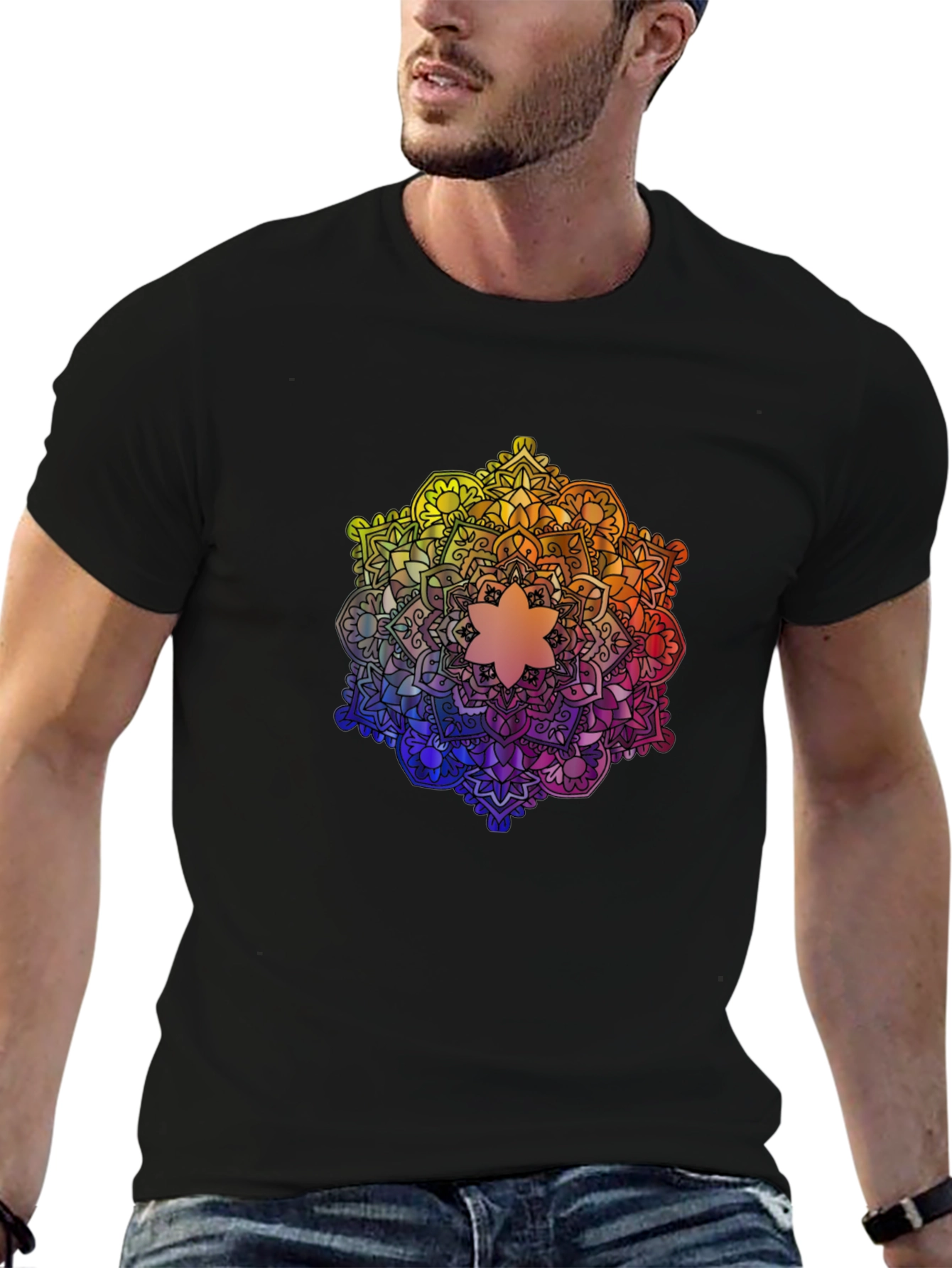 Rainbow Mandala Graphic Tee