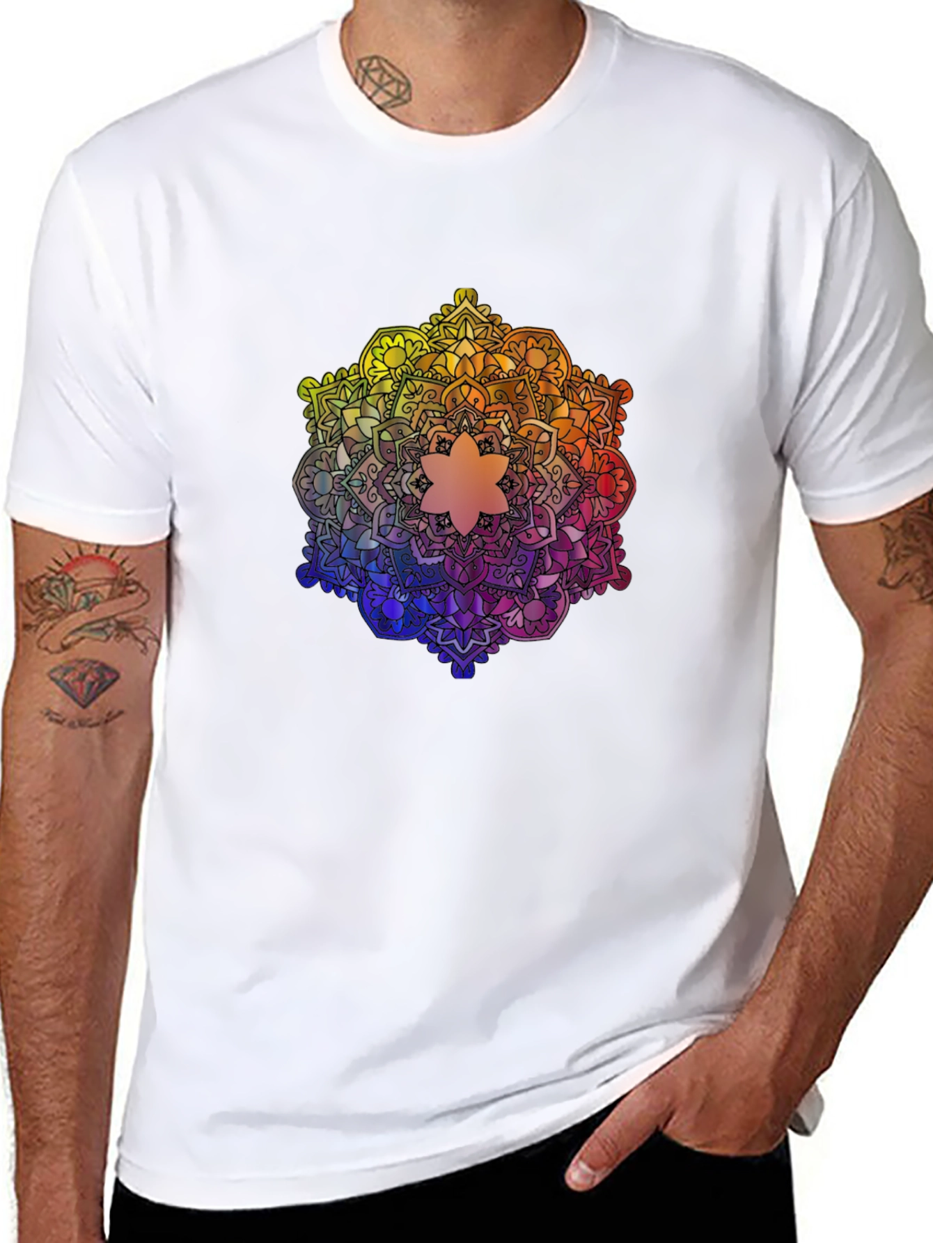 Rainbow Mandala Graphic Tee