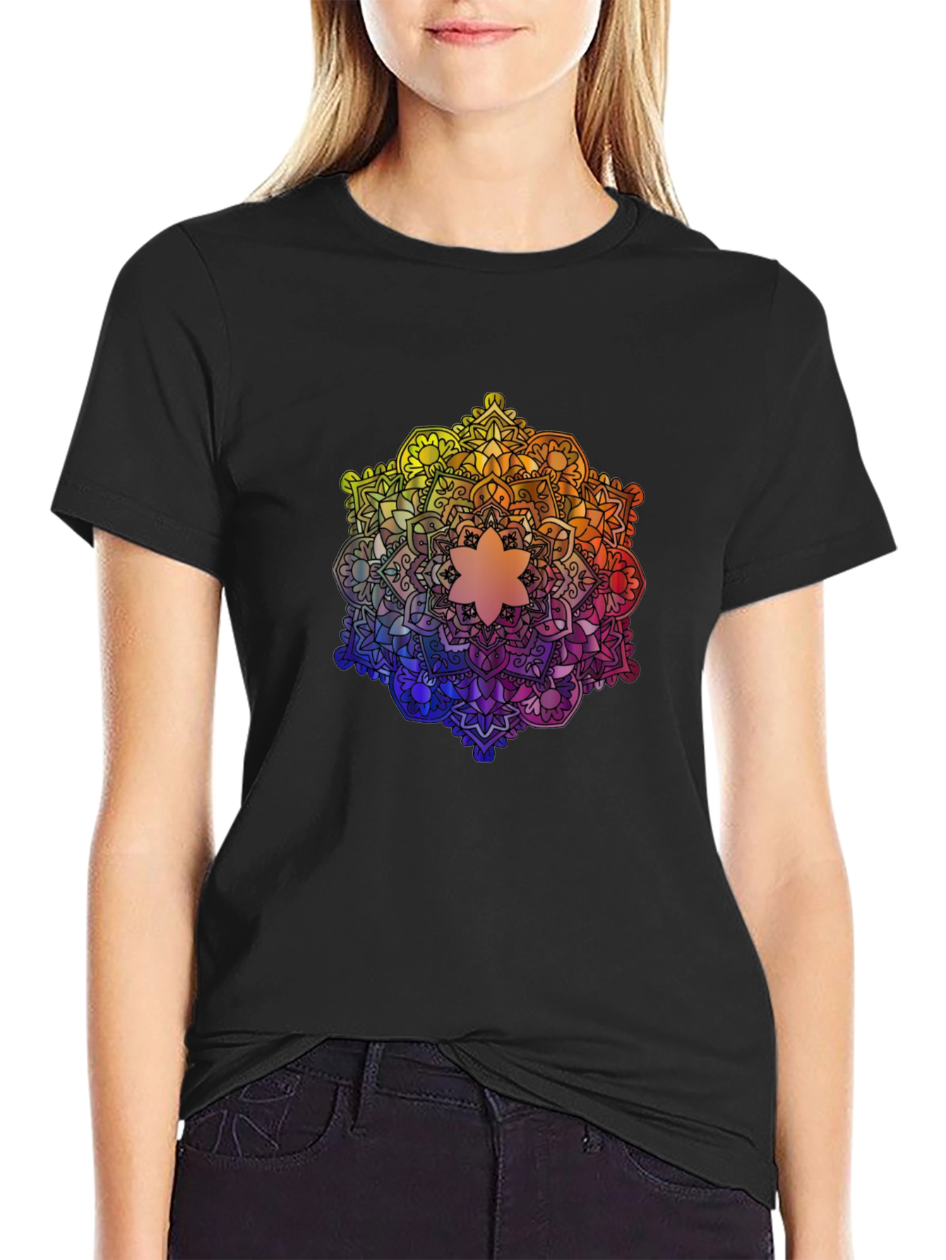 Rainbow Mandala Graphic Tee