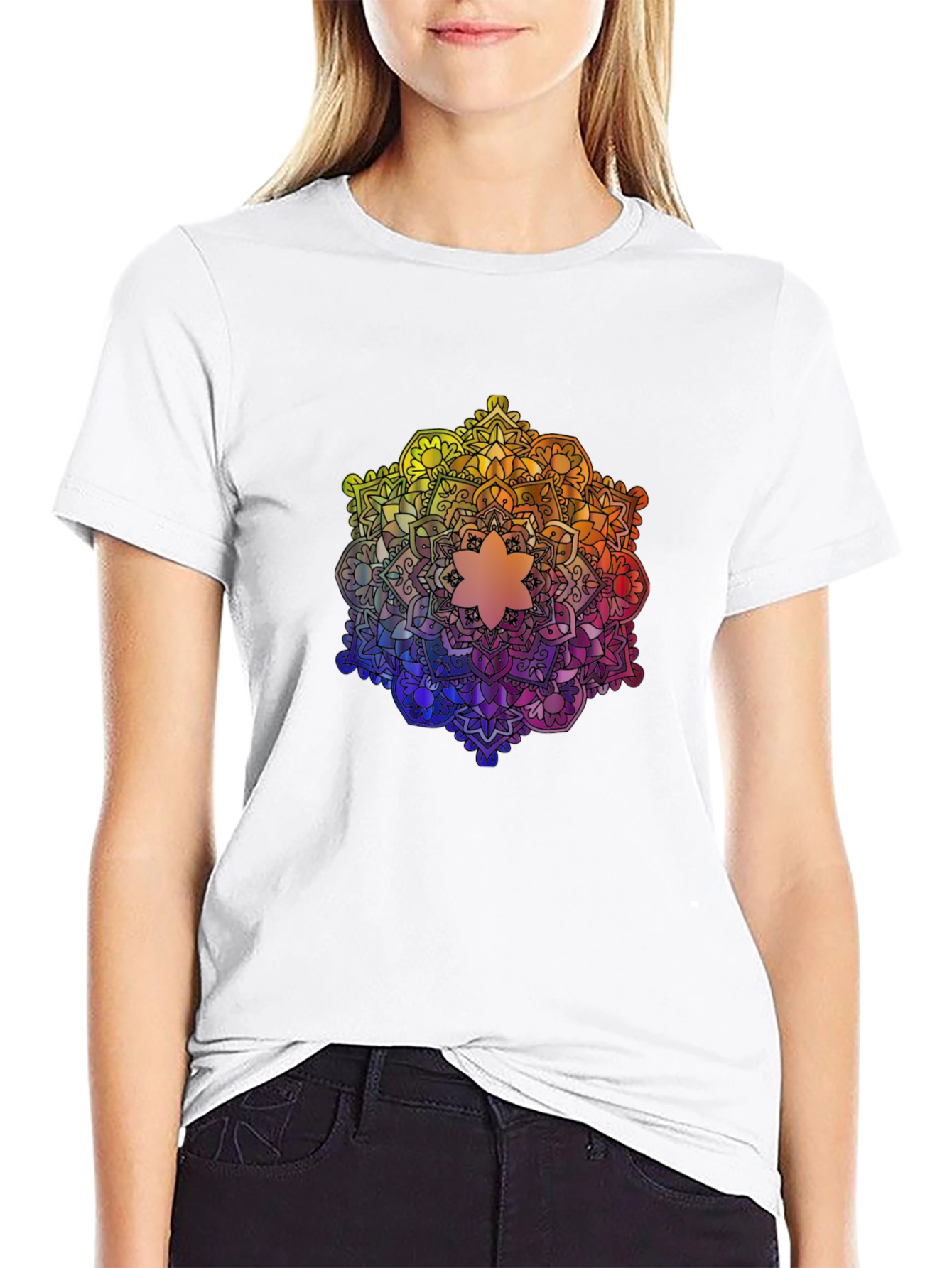 Rainbow Mandala Graphic Tee