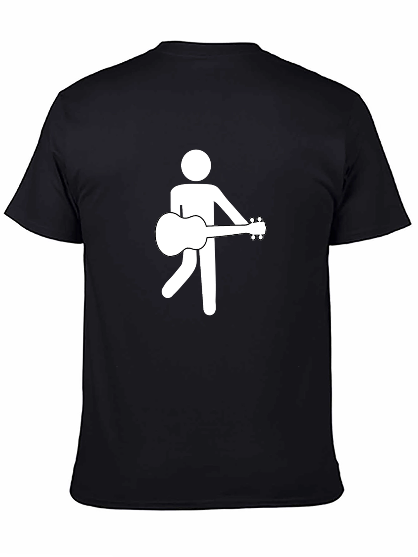 Guitar Man Graphic Tee - Black Cotton T-Shirt