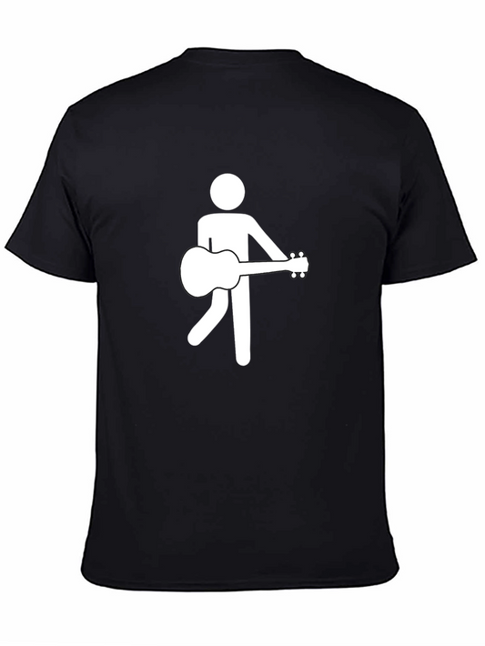 Guitar Man Graphic Tee - Black Cotton T-Shirt