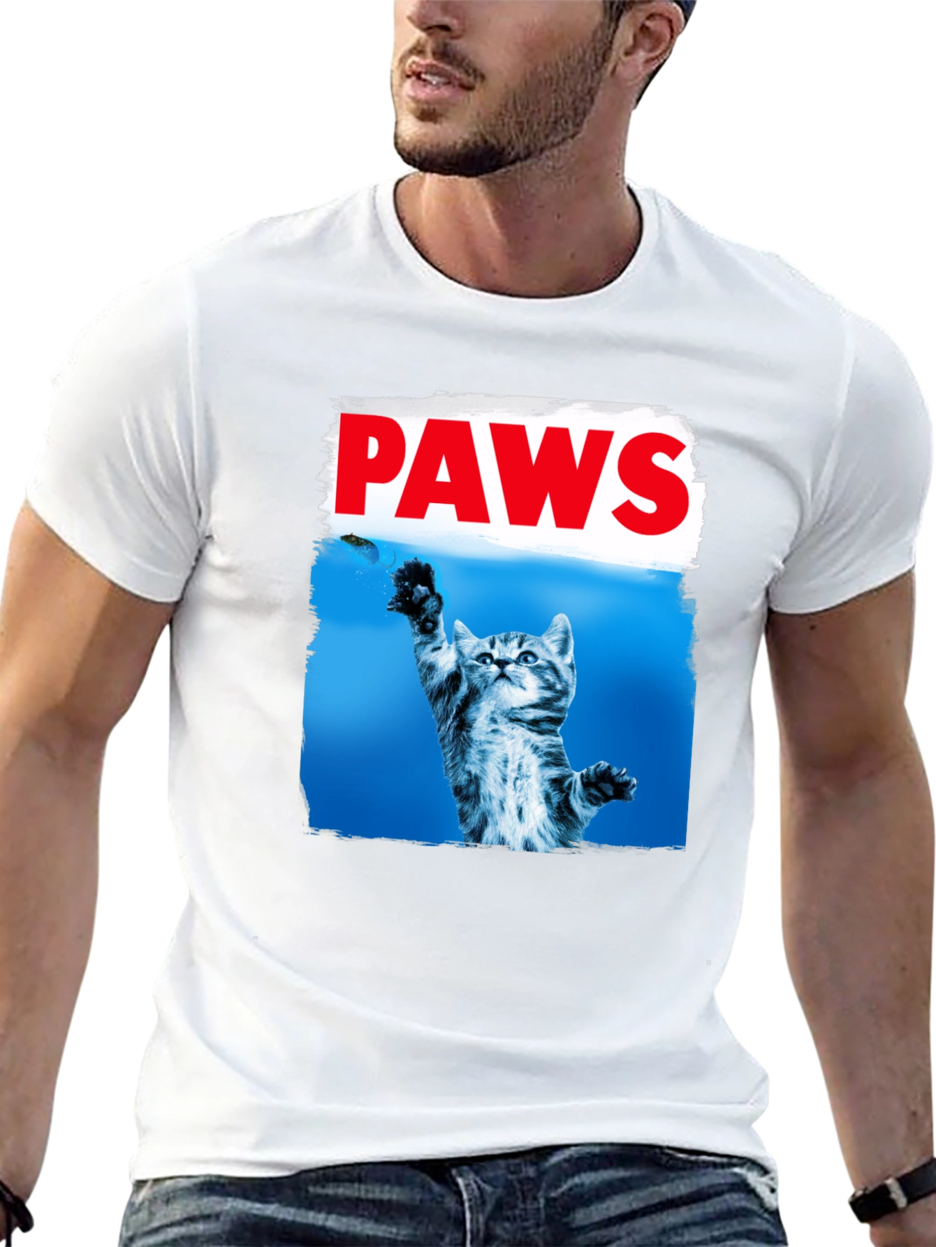 PAWS Cat T-Shirt - Funny Novelty Tee