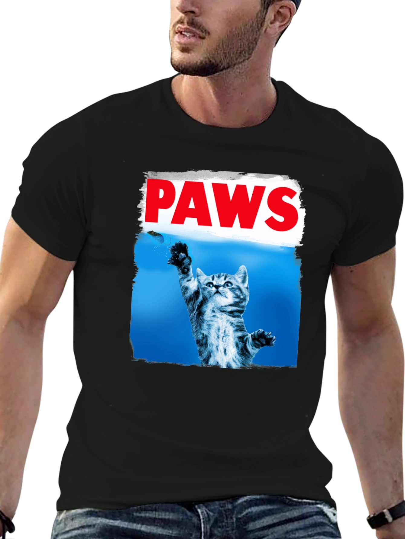 PAWS Cat T-Shirt - Funny Novelty Tee