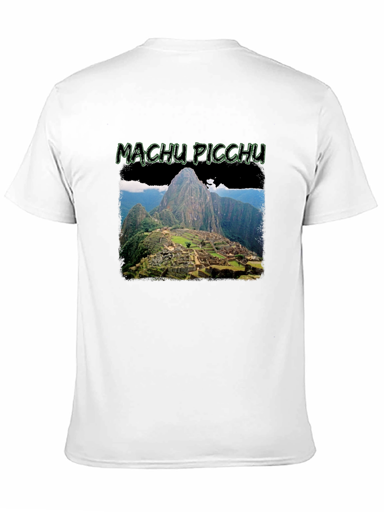 Machu Picchu Graphic Print Black T-Shirt