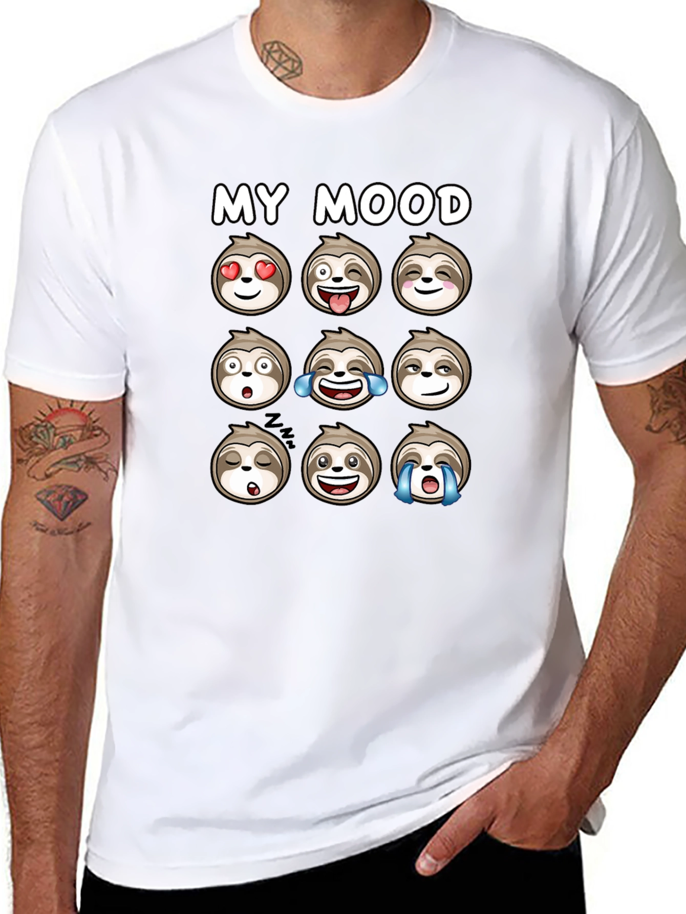 My Mood Sloth Emoji Graphic T-Shirt