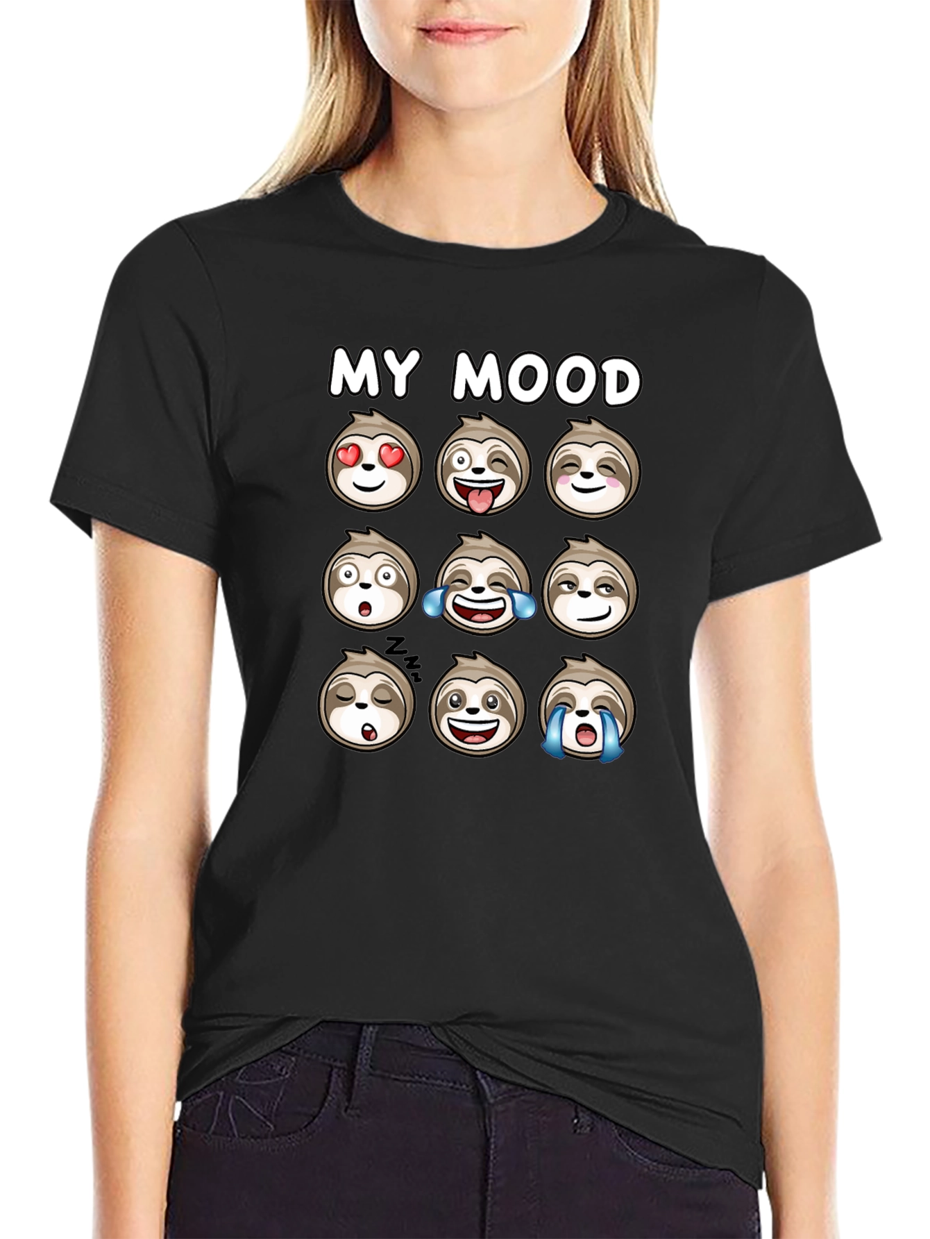 My Mood Sloth Emoji Graphic T-Shirt