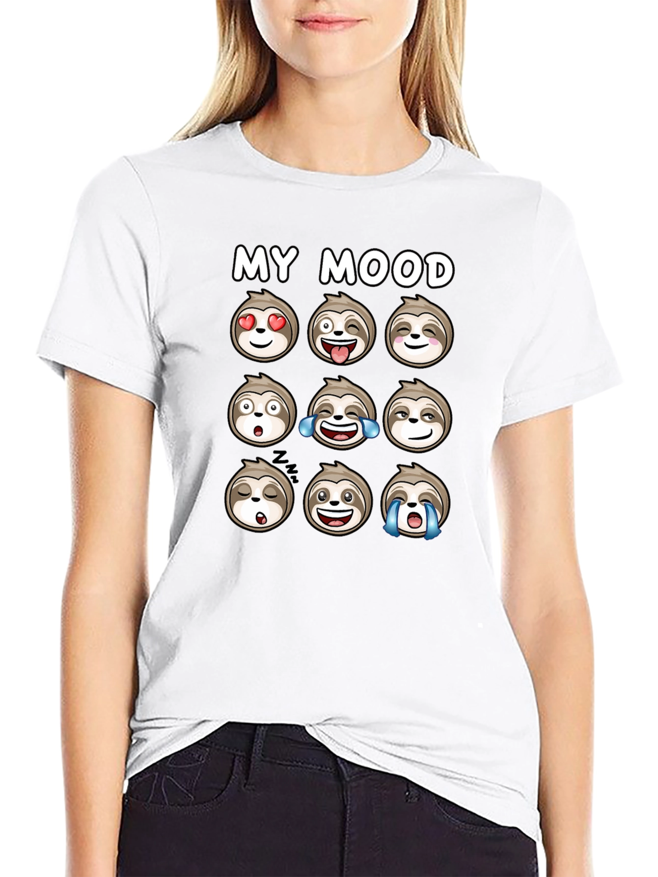 My Mood Sloth Emoji Graphic T-Shirt