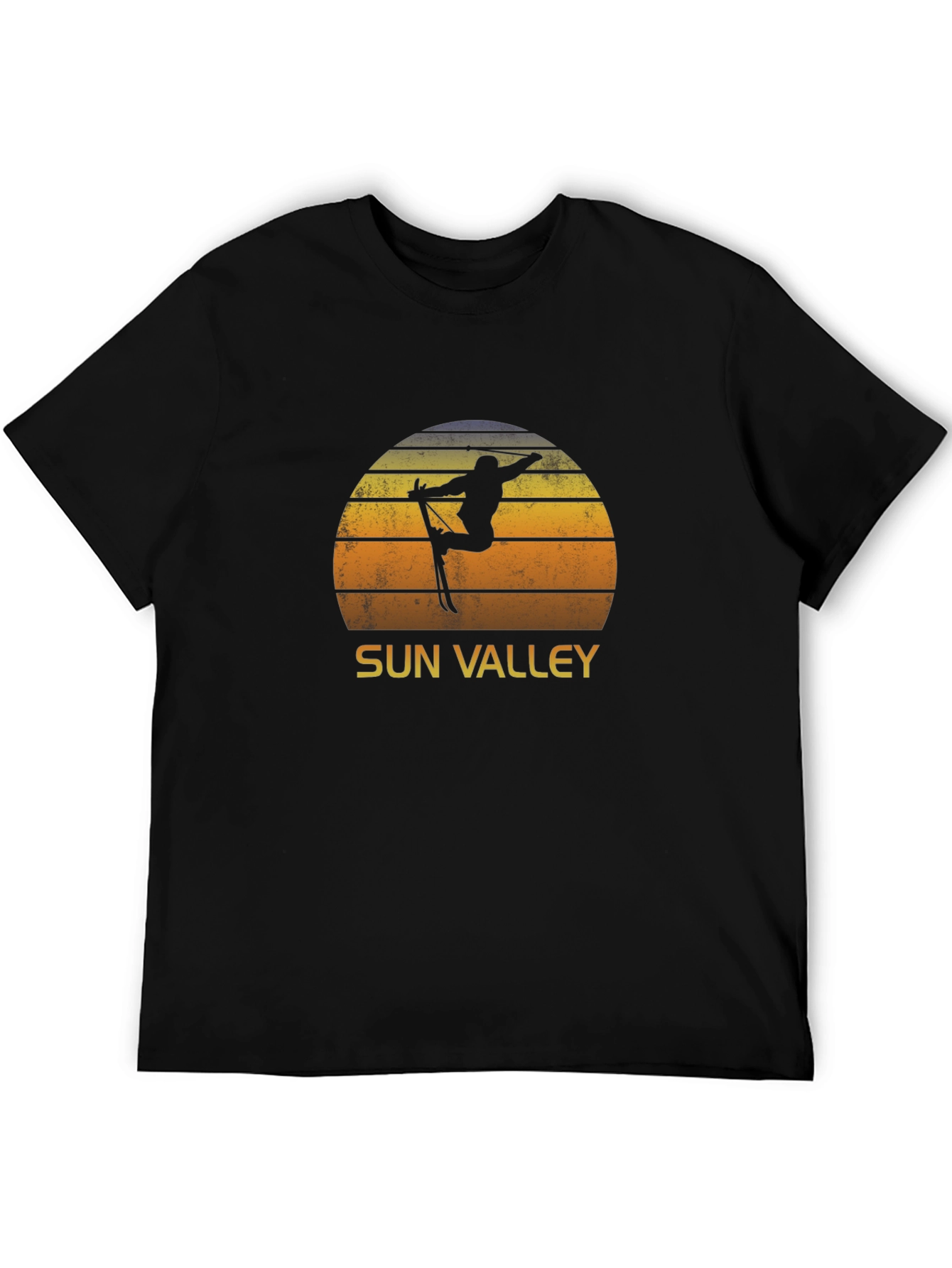 Sun Valley Skier Retro Graphic Tee - Black
