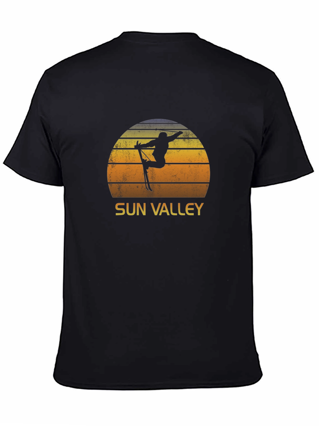 Sun Valley Skier Retro Graphic Tee - Black