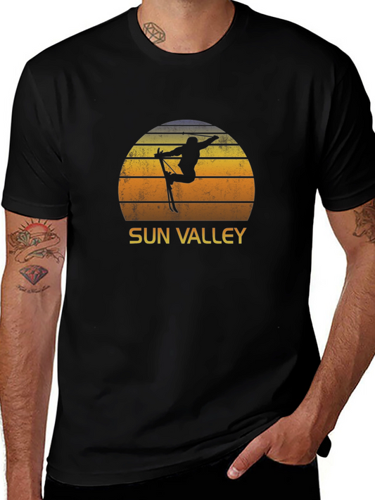 Sun Valley Skier Retro Graphic Tee - Black