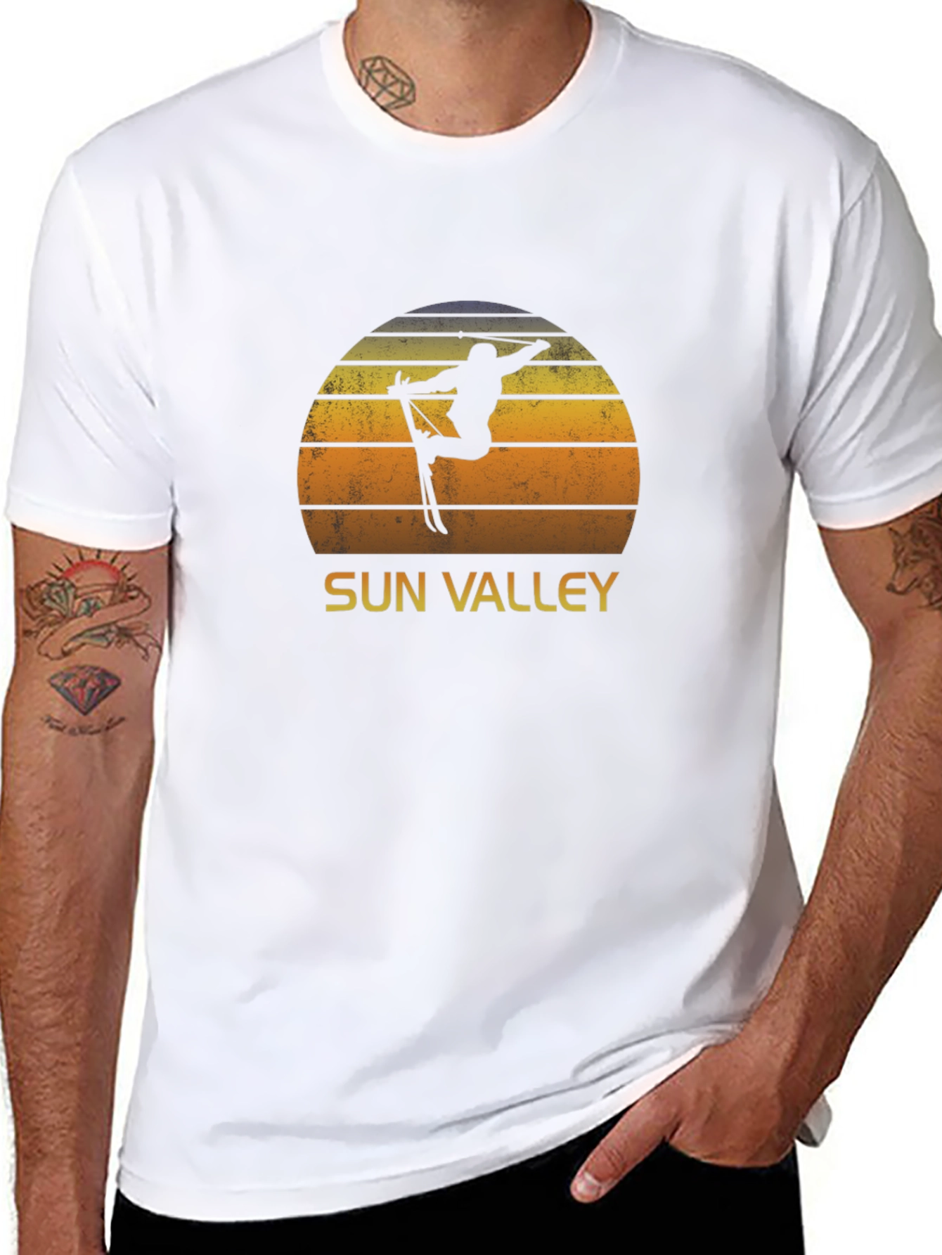 Sun Valley Skier Retro Graphic Tee - Black