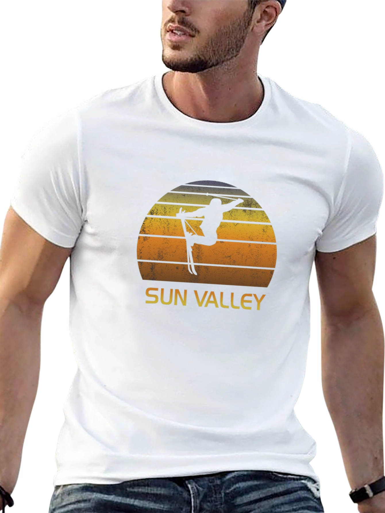 Sun Valley Skier Retro Graphic Tee - Black