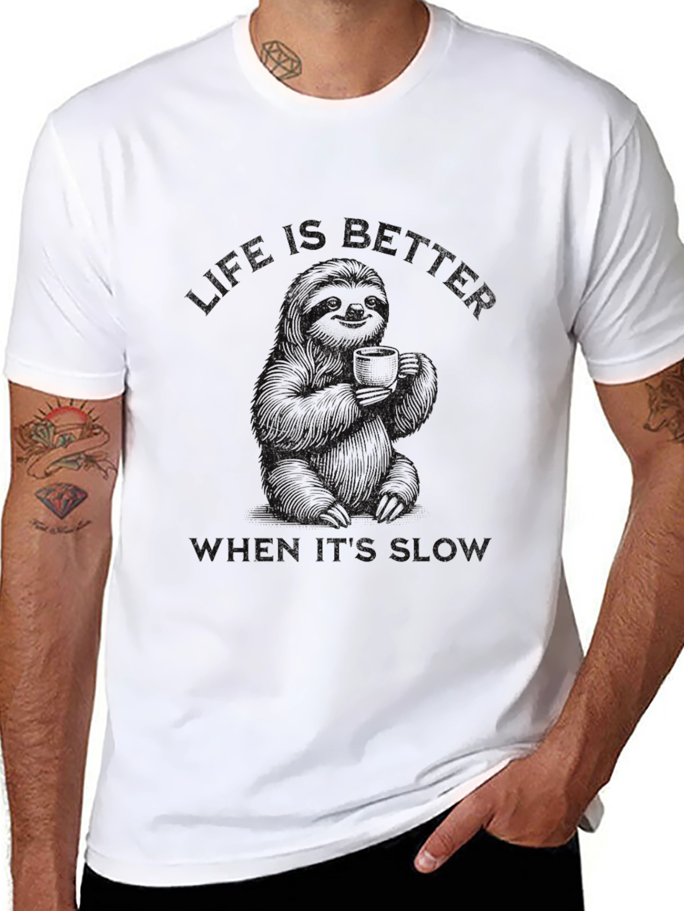 Sloth Coffee T-Shirt - Life Is Better Slow
