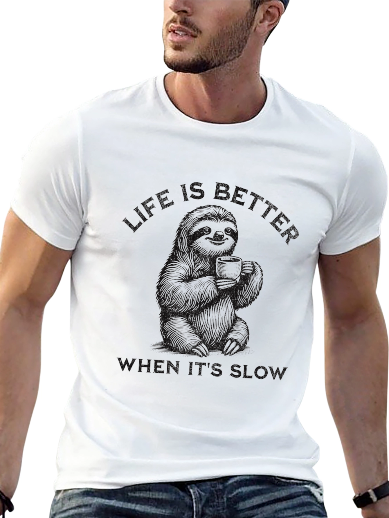 Sloth Coffee T-Shirt - Life Is Better Slow