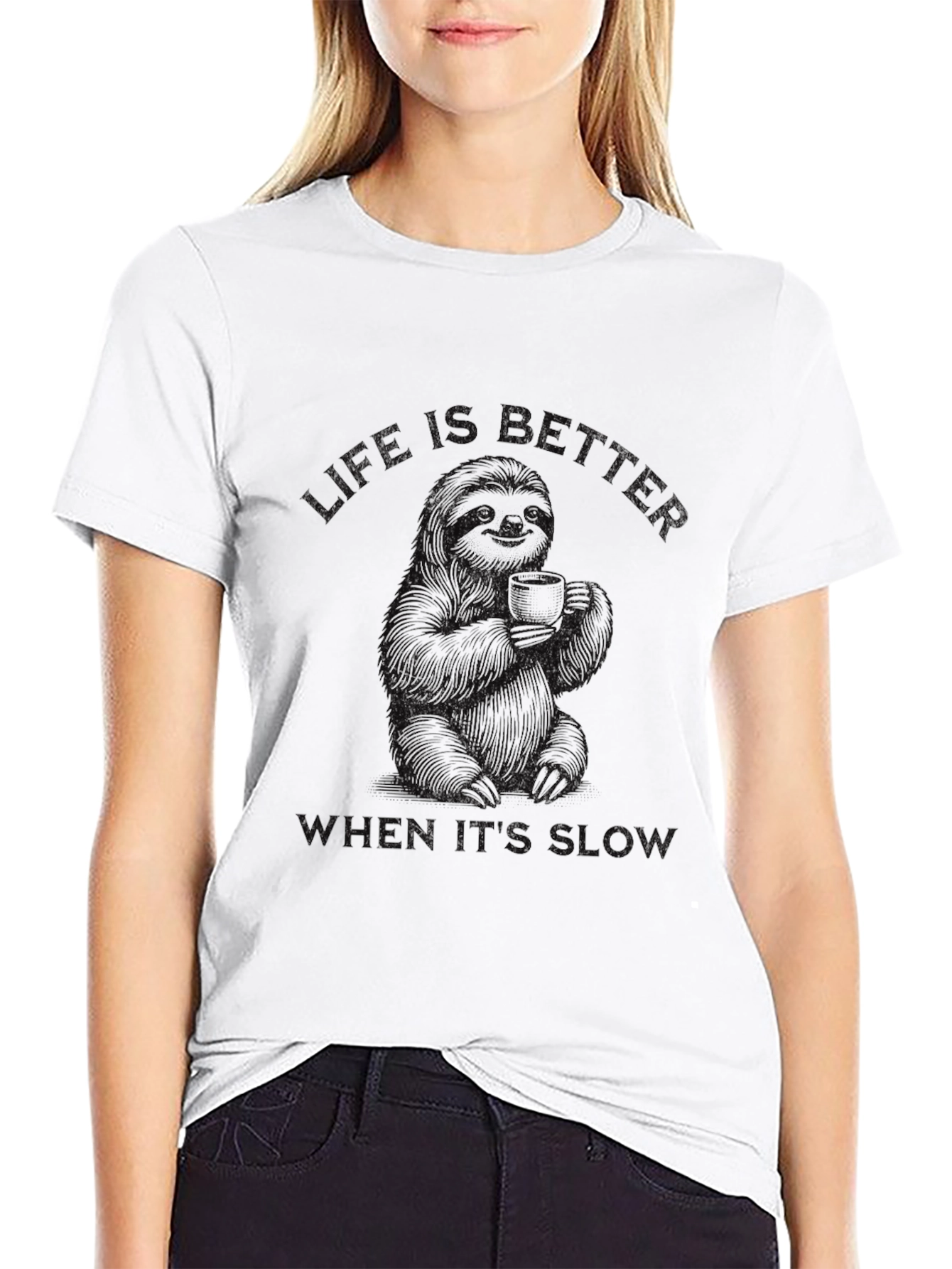 Sloth Coffee T-Shirt - Life Is Better Slow