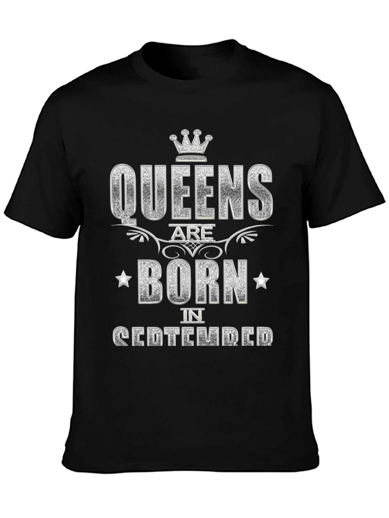Queens Born in September Black T-Shirt