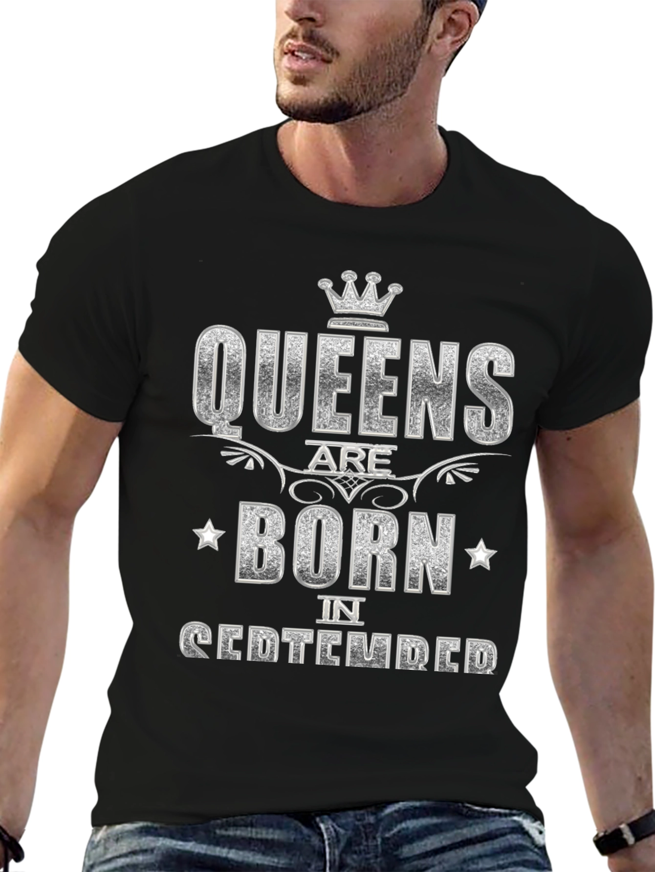 Queens Born in September Black T-Shirt