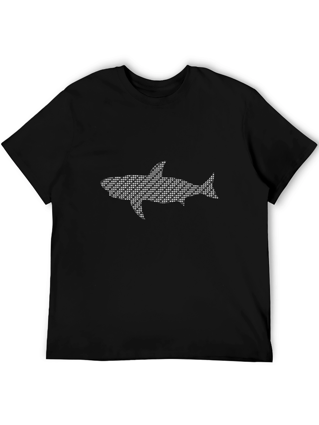 Shark Graphic Tee - Black Cotton Crew Neck T-Shirt