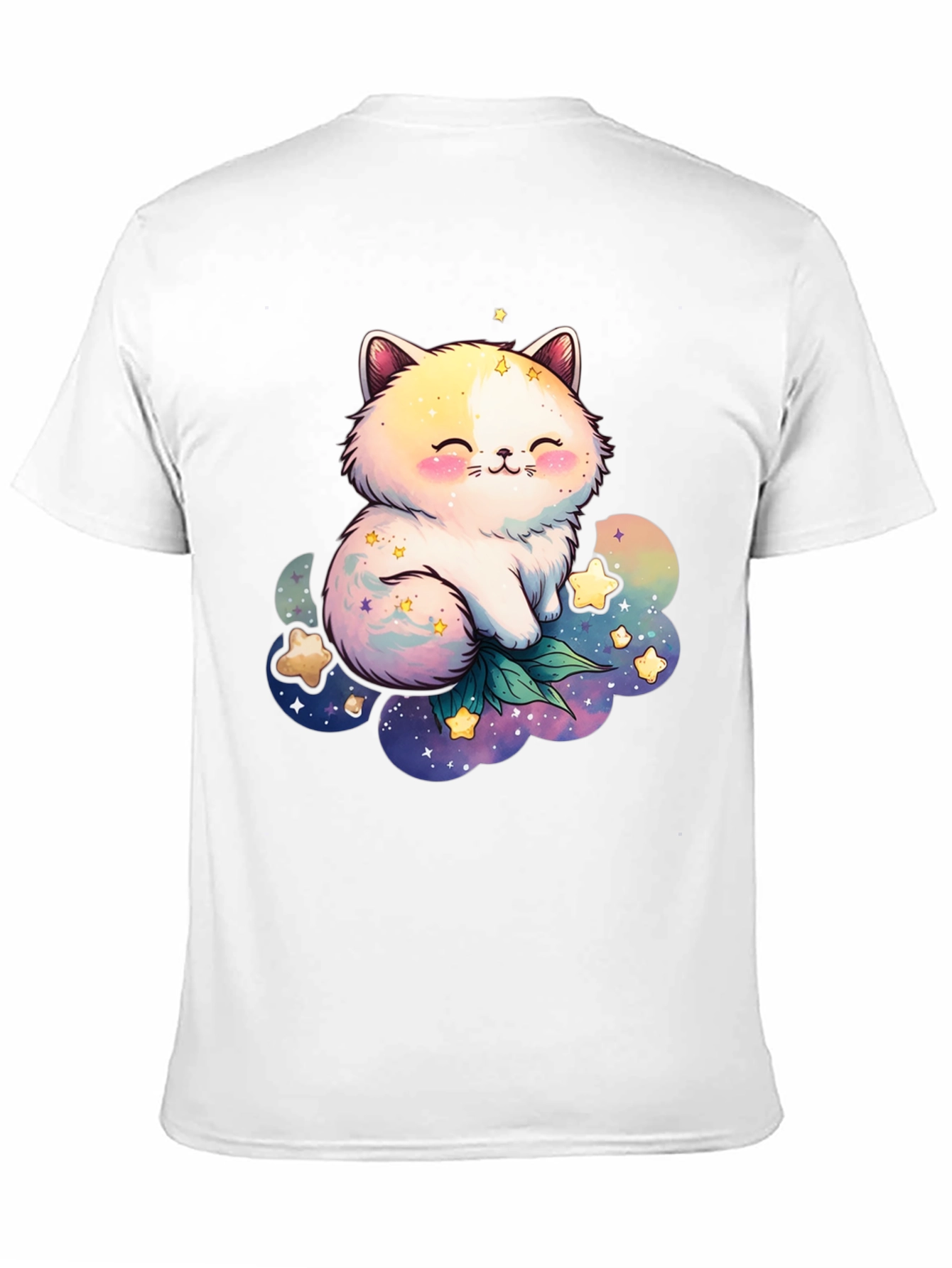 Cute Cat and Starry Cloud Graphic Tee