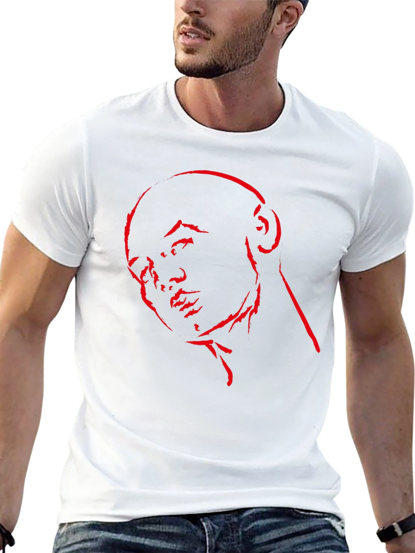 Red Ink Silhouette Graphic Black Tee