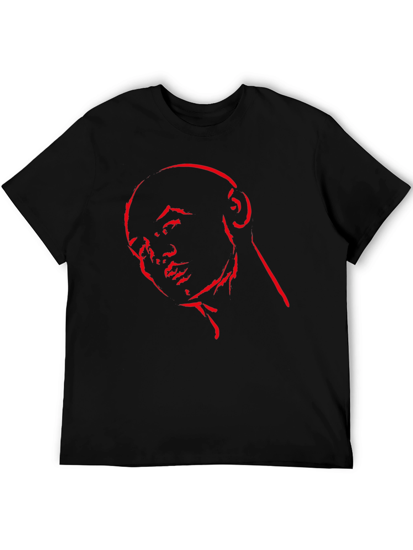 Red Ink Silhouette Graphic Black Tee