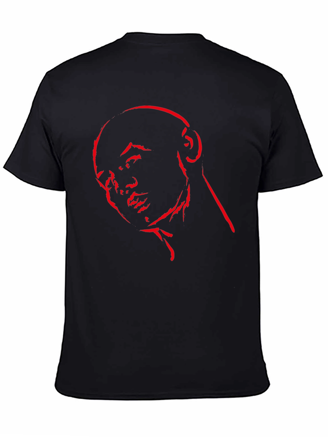 Red Ink Silhouette Graphic Black Tee