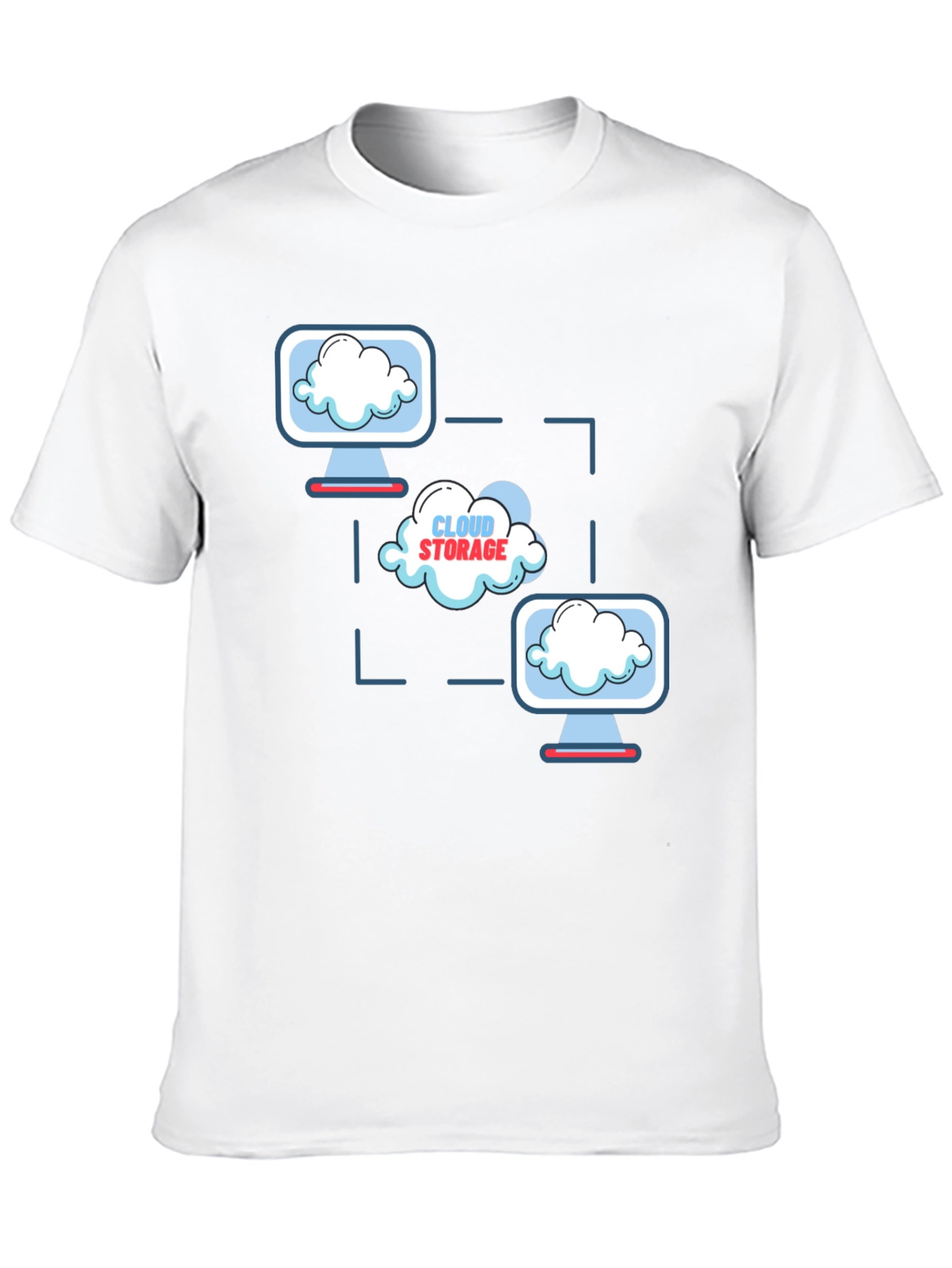 Cloud Storage Graphic Print Black T-Shirt
