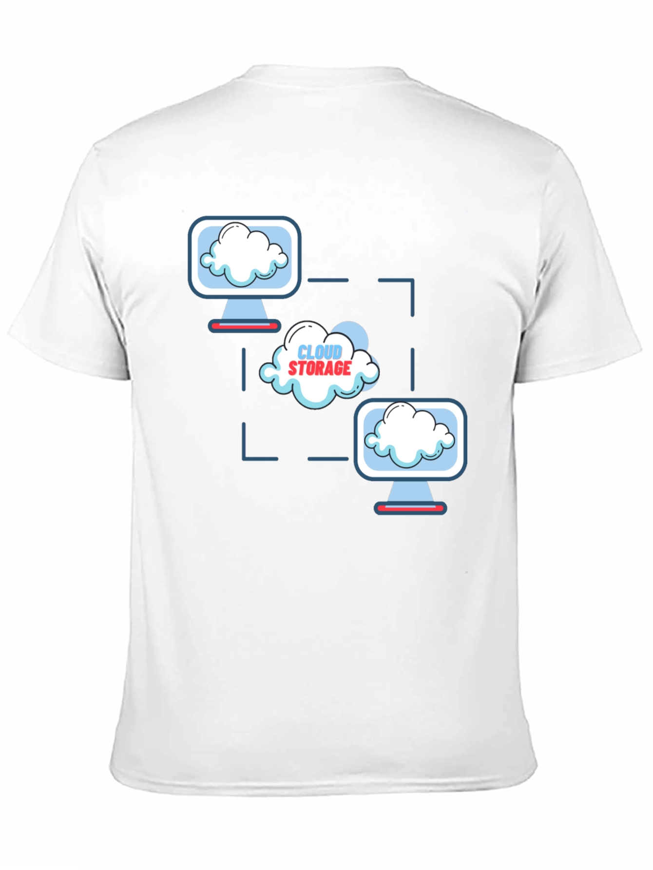 Cloud Storage Graphic Print Black T-Shirt