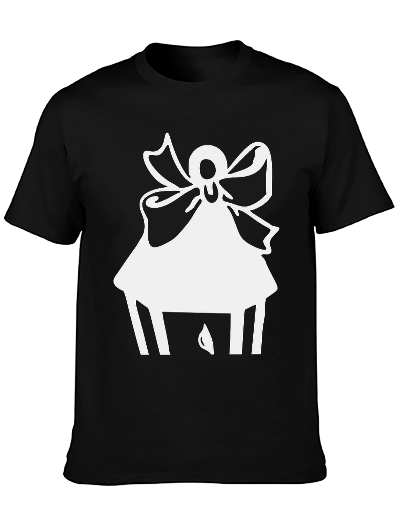 Angel Graphic Tee - Classic Black Cotton Blend