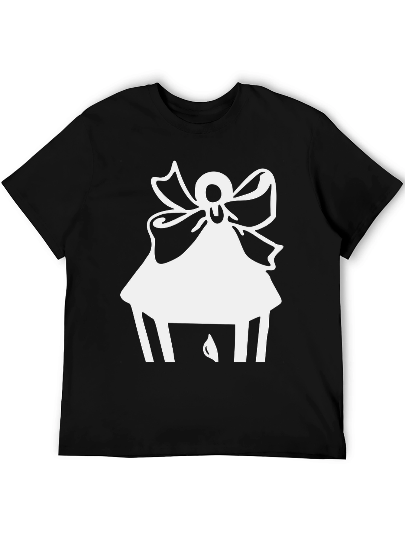 Angel Graphic Tee - Classic Black Cotton Blend