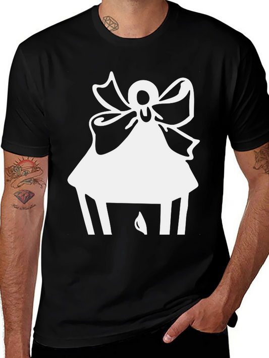 Angel Graphic Tee - Classic Black Cotton Blend