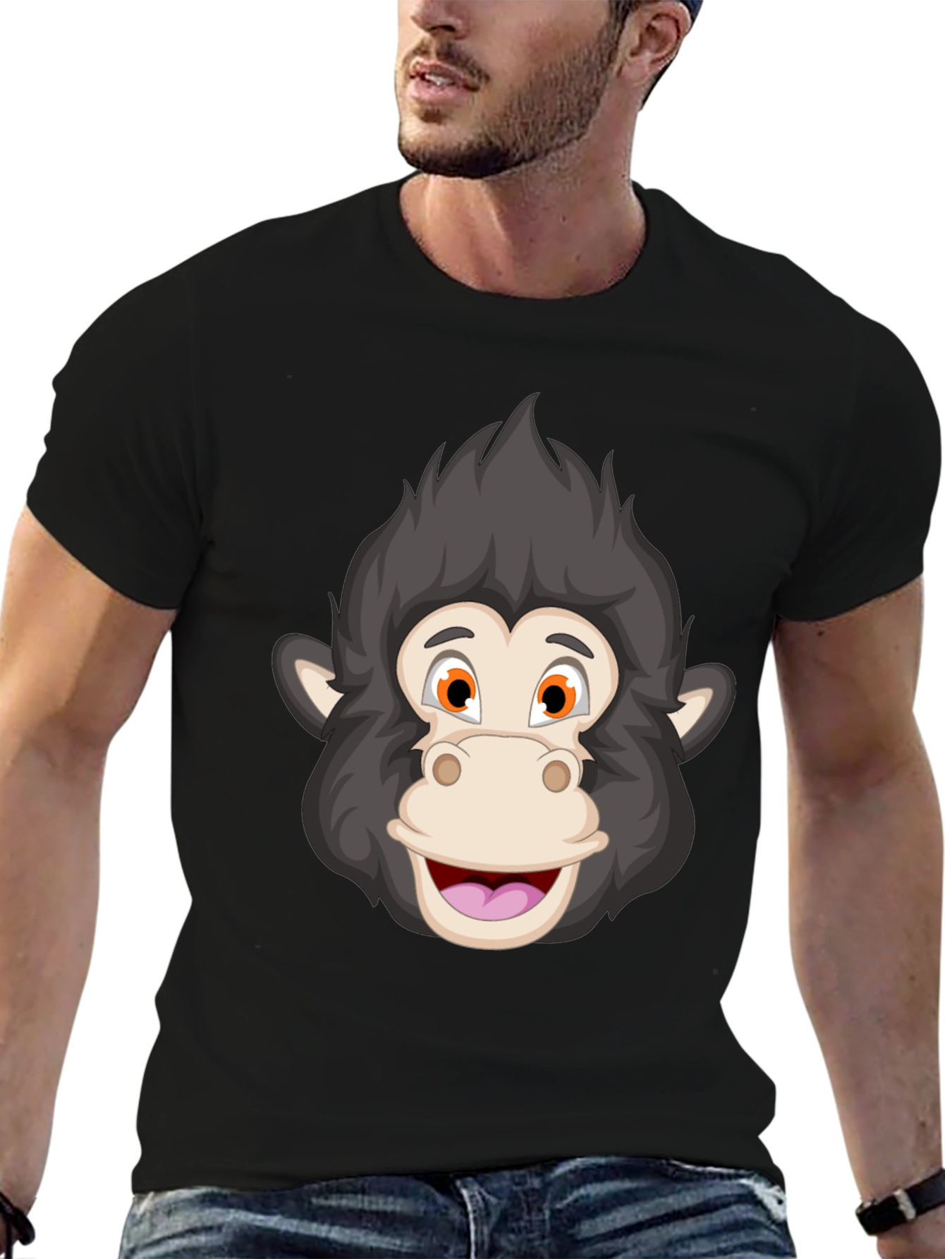 Cartoon Monkey Face T-Shirt - Fun Graphic Tee