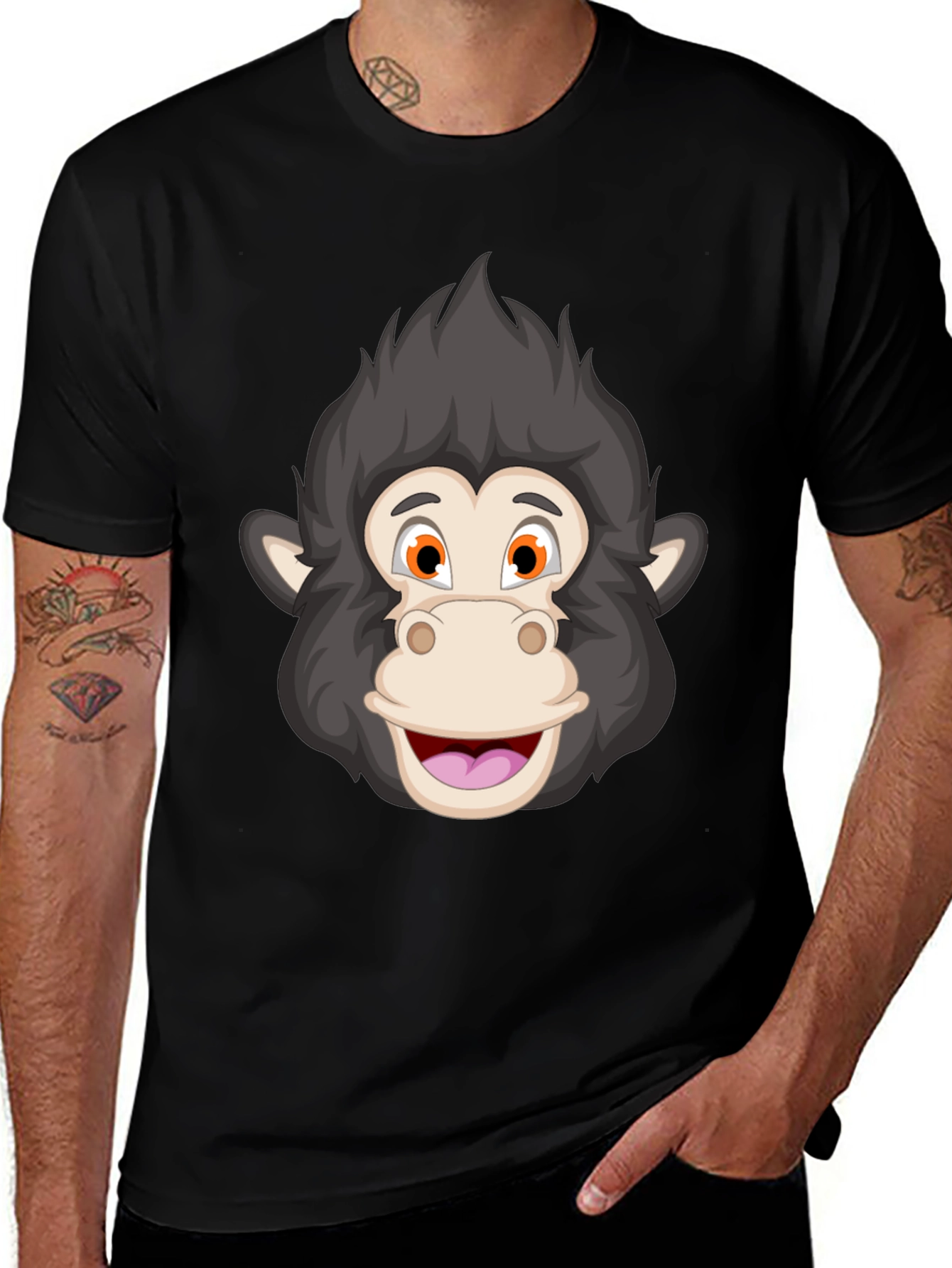 Cartoon Monkey Face T-Shirt - Fun Graphic Tee
