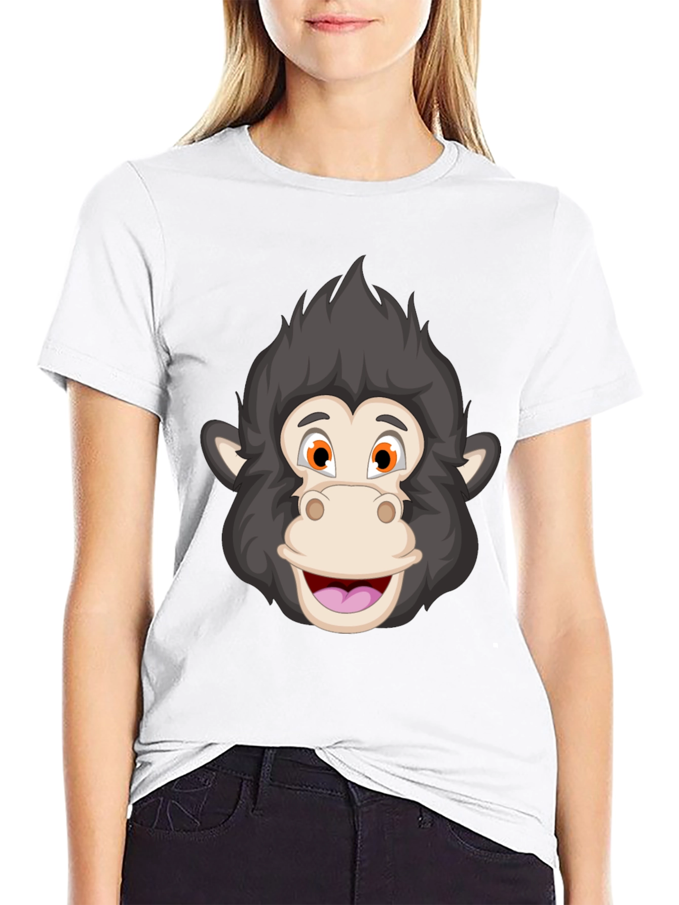 Cartoon Monkey Face T-Shirt - Fun Graphic Tee