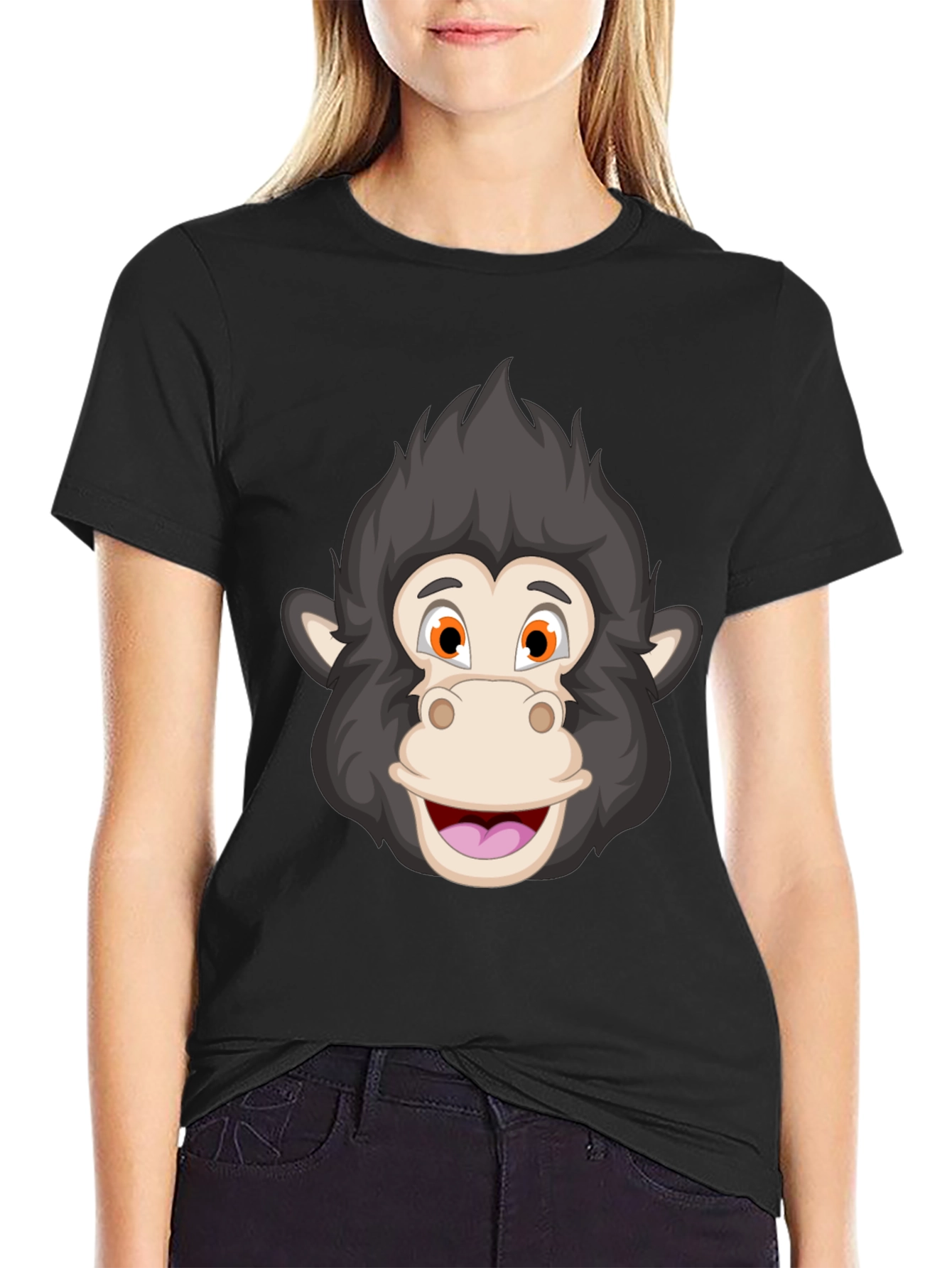 Cartoon Monkey Face T-Shirt - Fun Graphic Tee