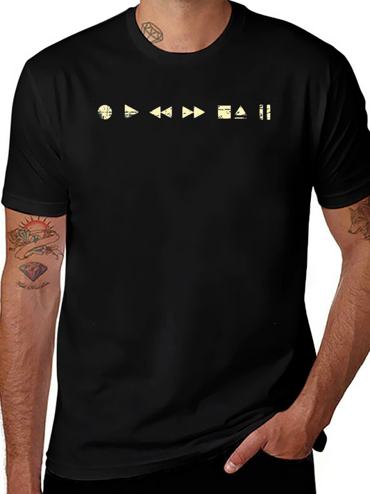 Play Back Controls Graphic Tee - Black